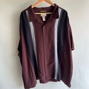 Cubavera Guayabera Button Up Shirt Sz 4X Embroidered Short Sleeve Brown EUC